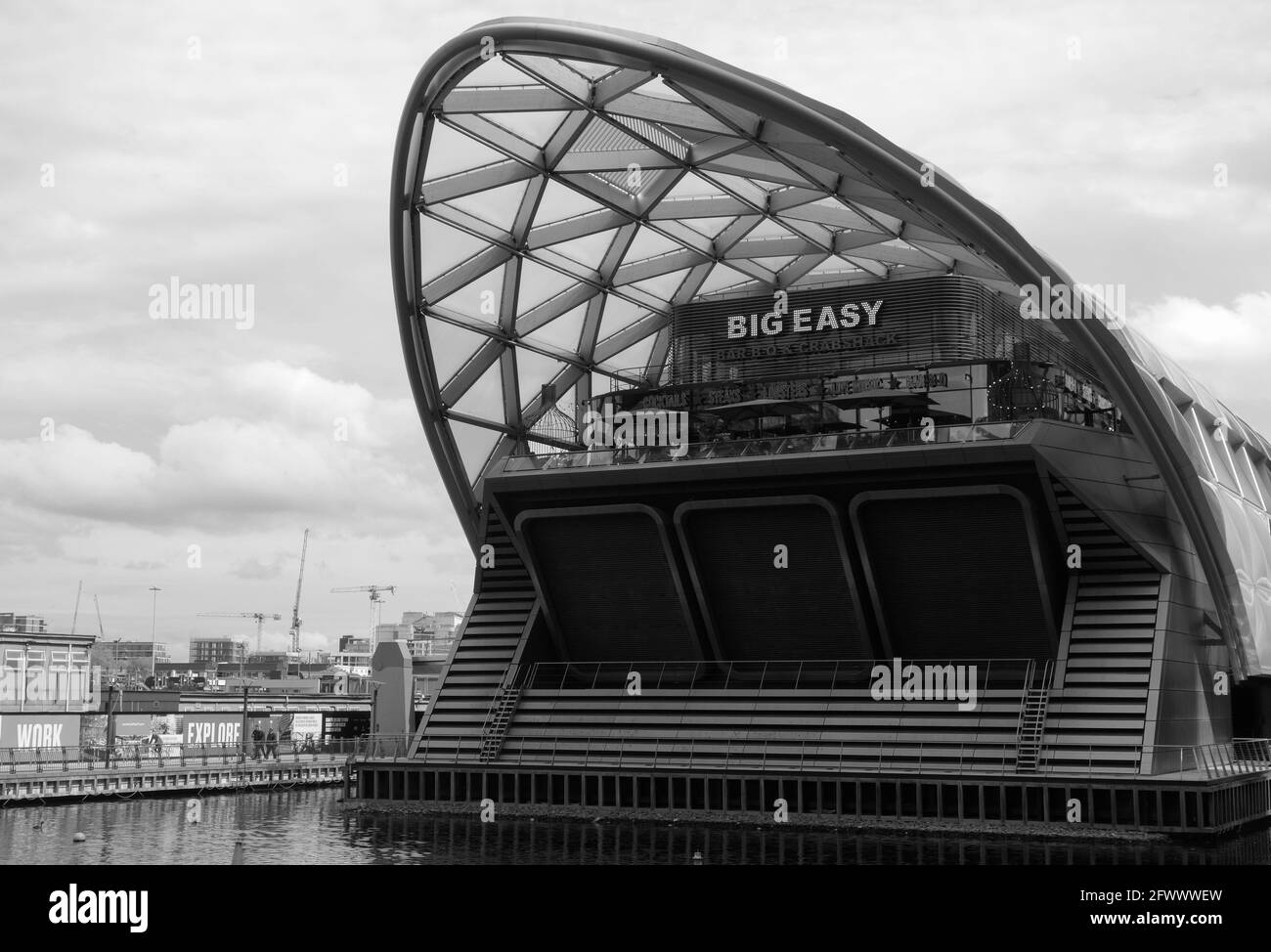 The Big Easy Restaurant, Crossrail Place, Canary Wharf, London, United Kingdom Stock Photo