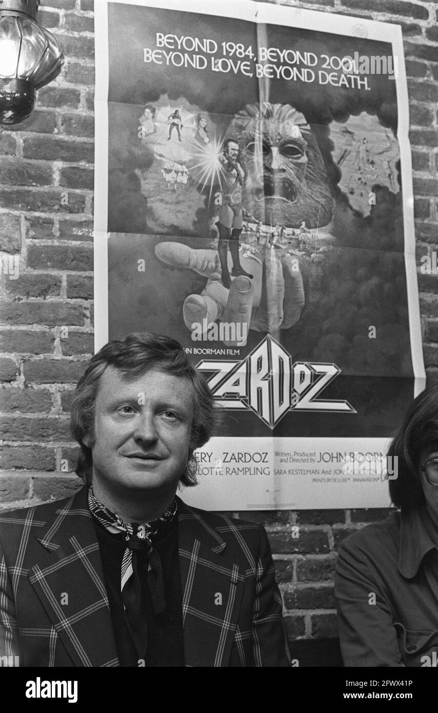 English director John Boorman at press conference about the film Zardoz, August 26, 1974, film directors, films, portraits, The Netherlands, 20th century press agency photo, news to remember, documentary, historic photography 1945-1990, visual stories, human history of the Twentieth Century, capturing moments in time Stock Photo