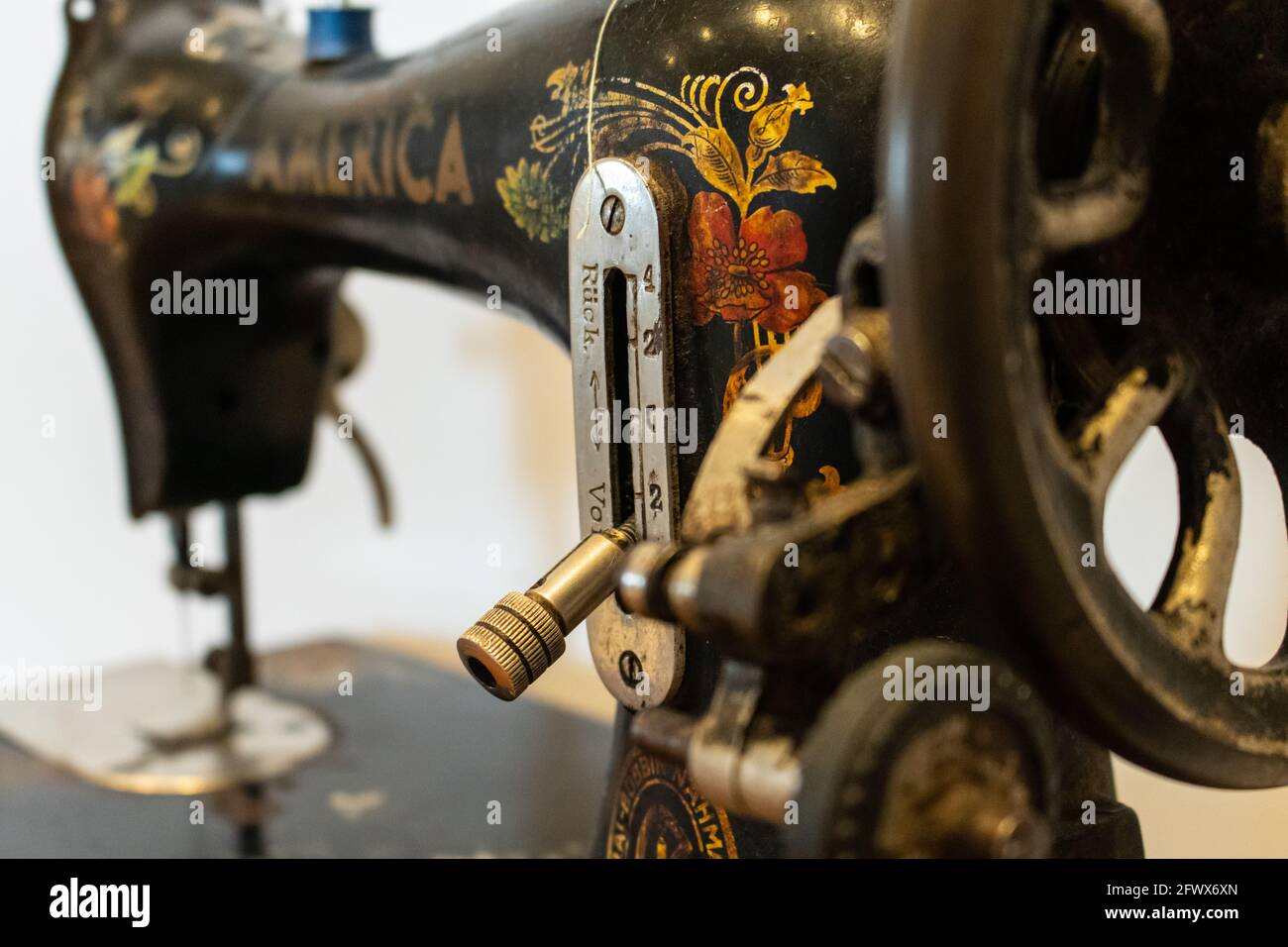 Old Singer sewing machine Stock Photo Alamy