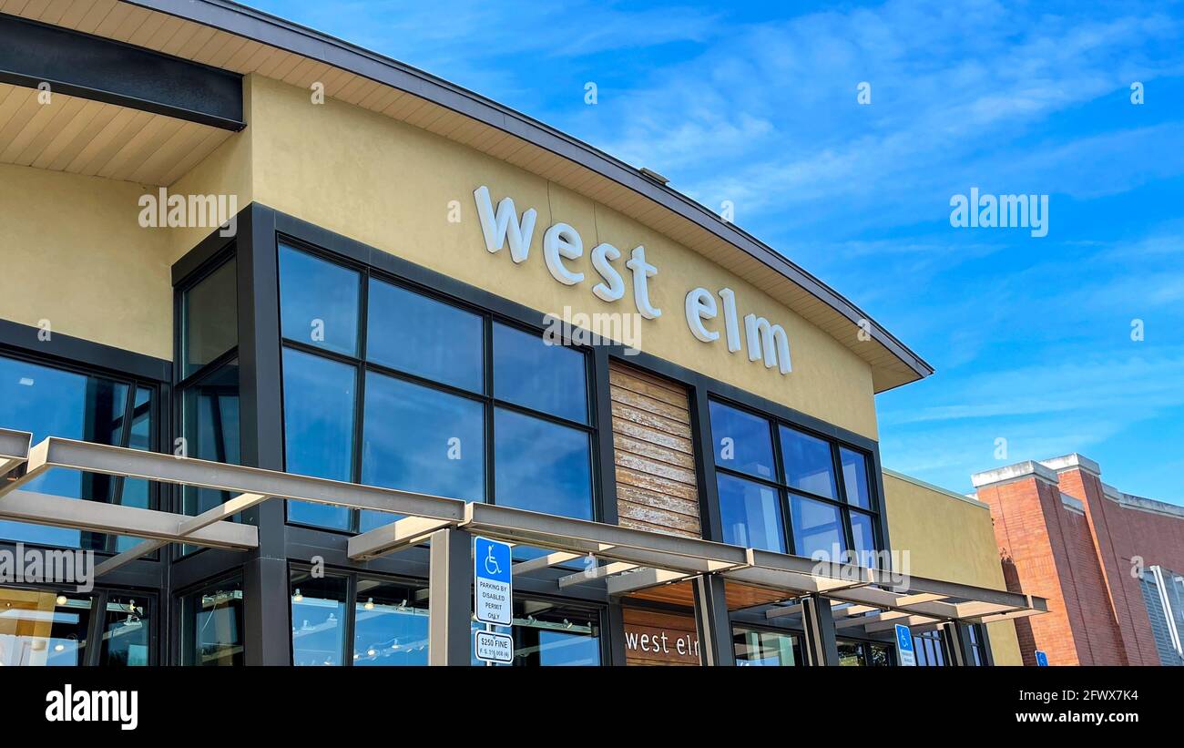 Orlando, FL USA May 1, 2021 The exterior storefront of a West Elm