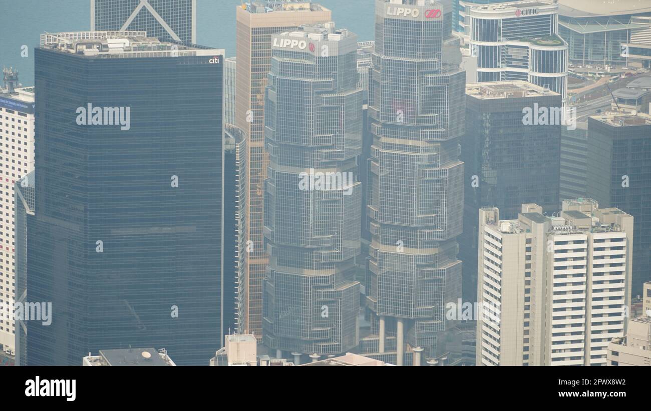 Modernos edificios do centro financeiro de Hong Kong Stock Photo