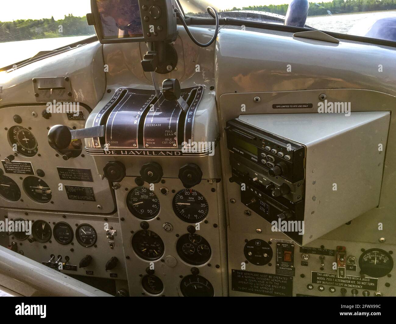 cockpit of a small plane Stock Photo