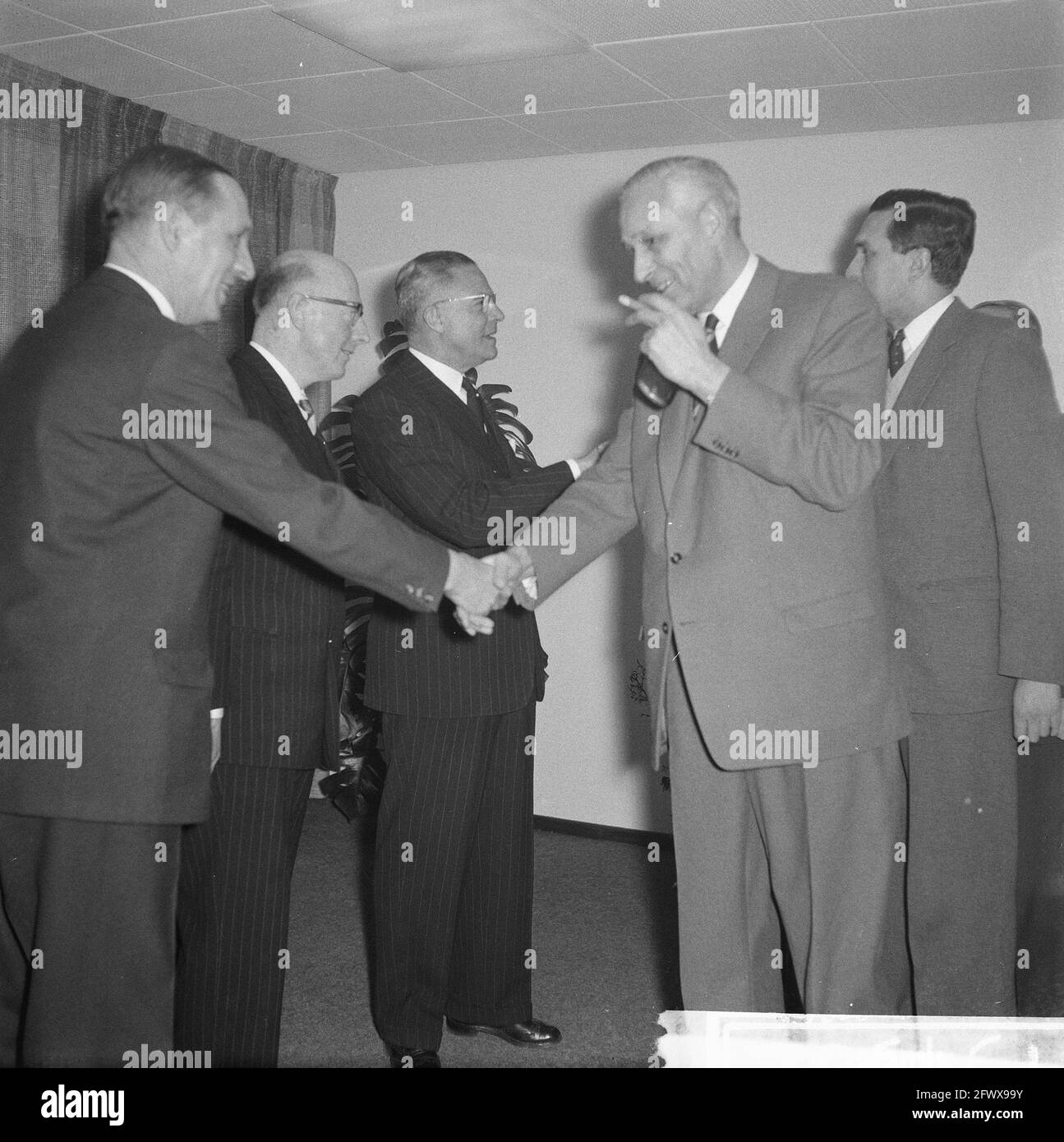 Opening new building of the OLVEH at the Damrak, January 29, 1962, insurance companies, The Netherlands, 20th century press agency photo, news to remember, documentary, historic photography 1945-1990, visual stories, human history of the Twentieth Century, capturing moments in time Stock Photo