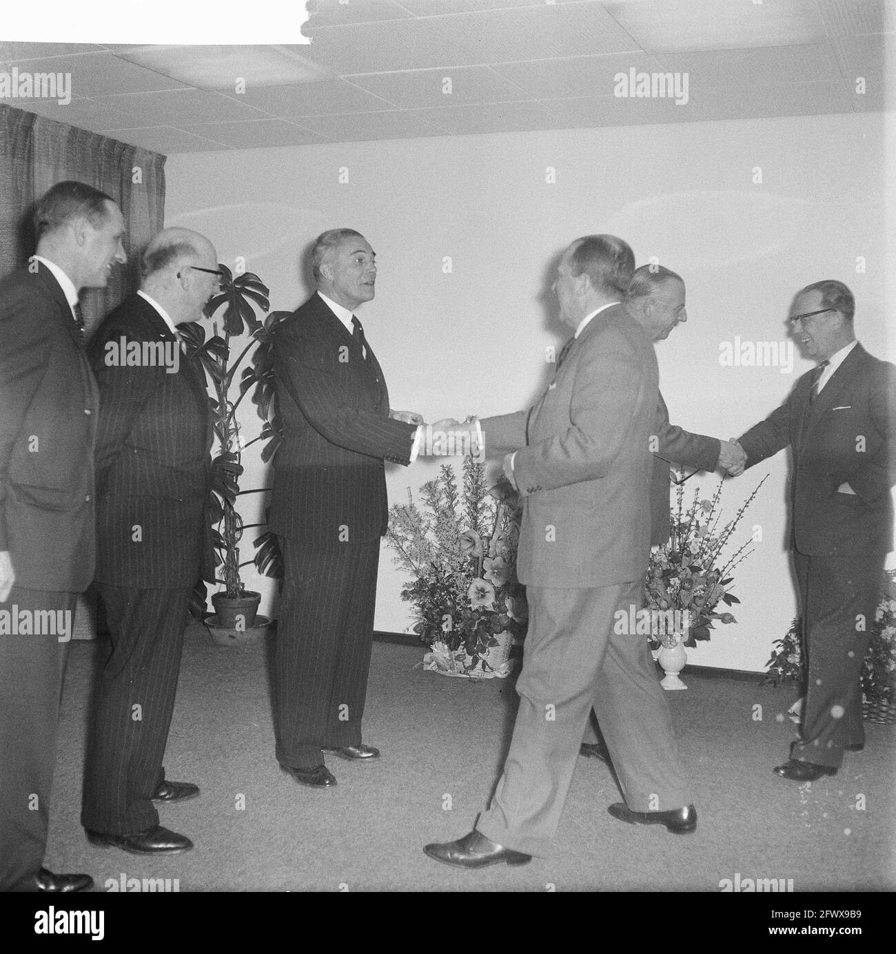 Opening new building of the OLVEH at the Damrak, January 29, 1962, insurance companies, The Netherlands, 20th century press agency photo, news to remember, documentary, historic photography 1945-1990, visual stories, human history of the Twentieth Century, capturing moments in time Stock Photo