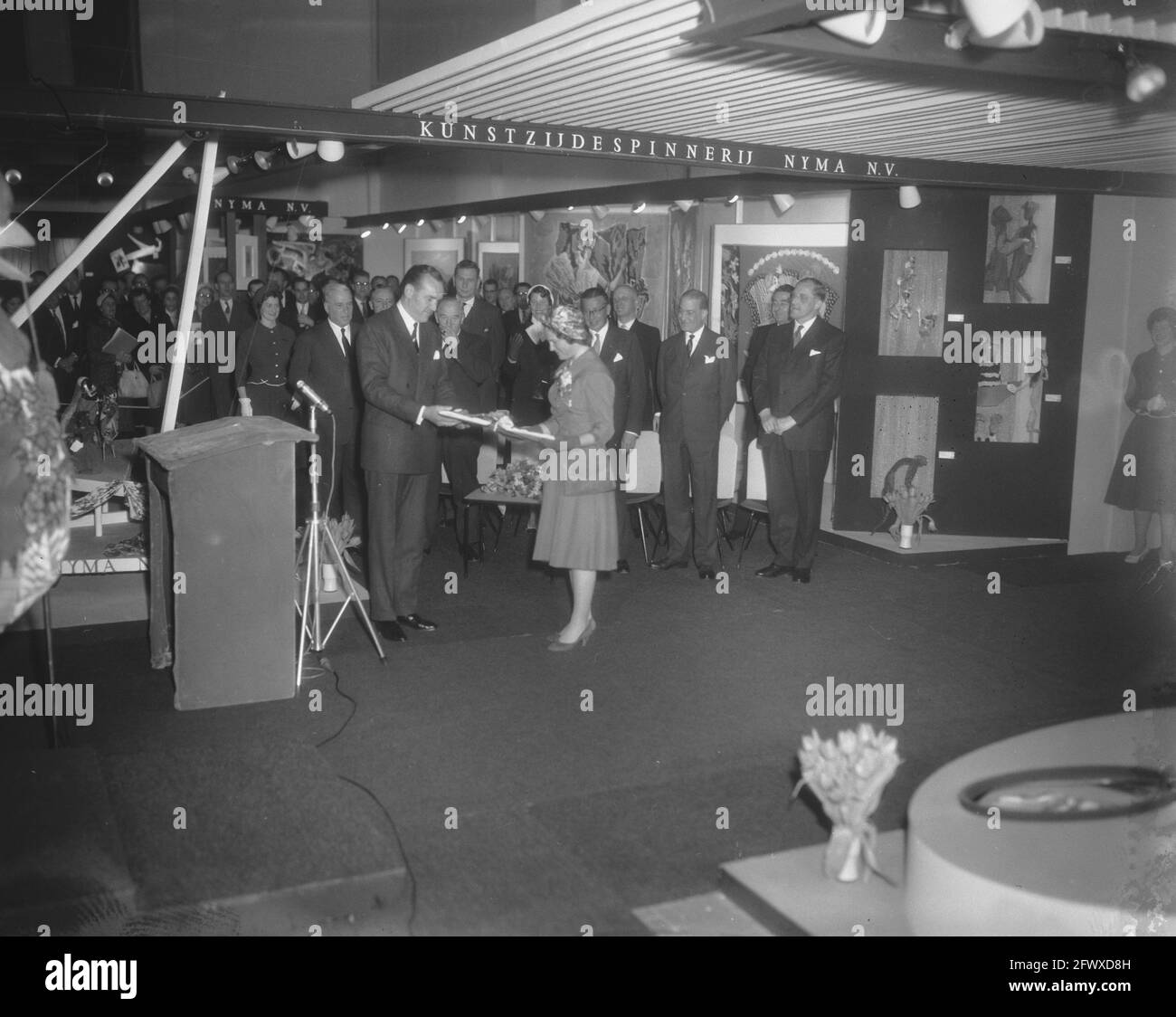 Opening textile fair by Her Royal Highness Princess Irene, 9 March 1959, The Netherlands, 20th century press agency photo, news to remember, documenta Stock Photo