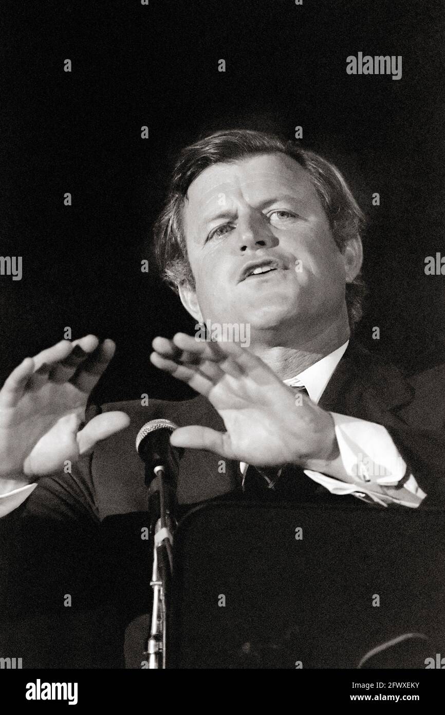 Edward  'Ted' Kennedy Speaking; 1974 Stock Photo