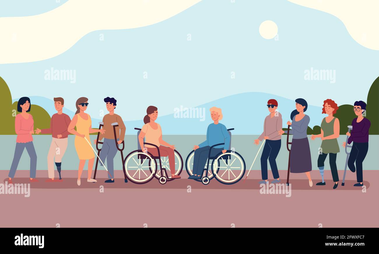 diverse disabled people Stock Vector Image & Art - Alamy