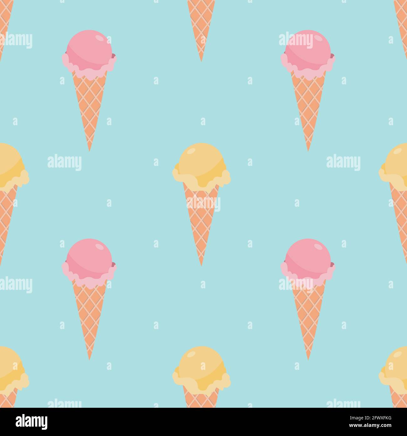 Ice cream seamless pattern Vector illustration in flat design Many ...