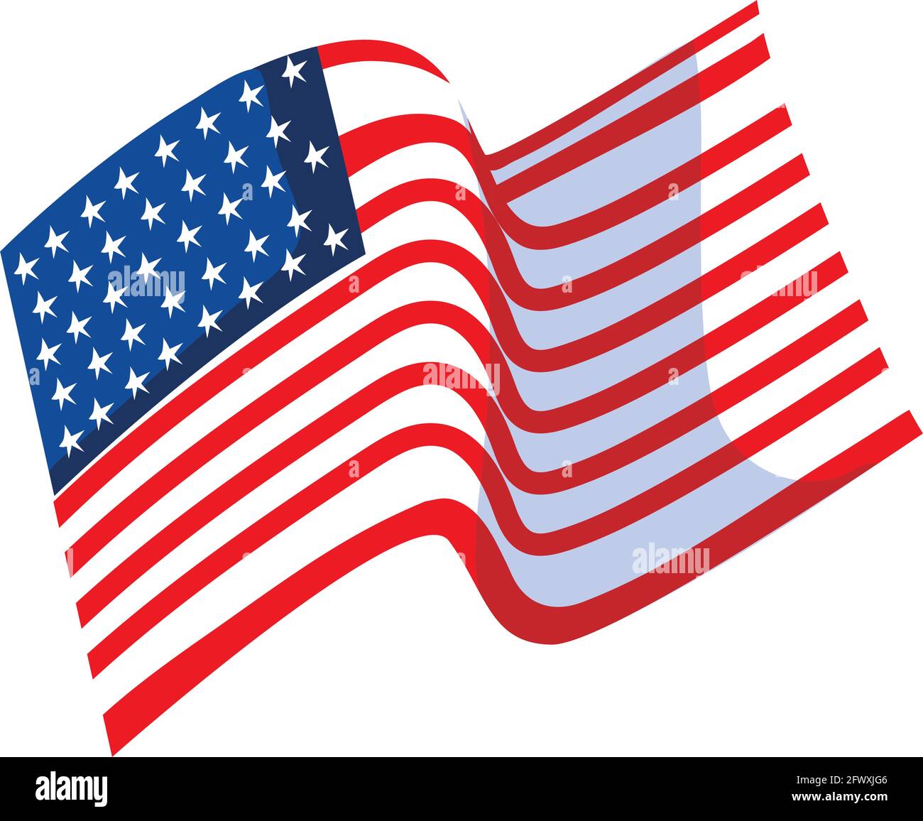 waving american flag Stock Vector