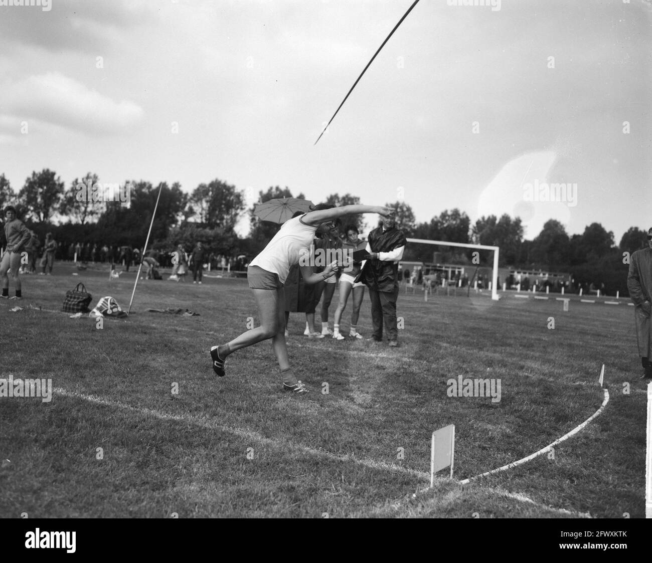 Athletics women The Netherlands against France in Delft. Javelin