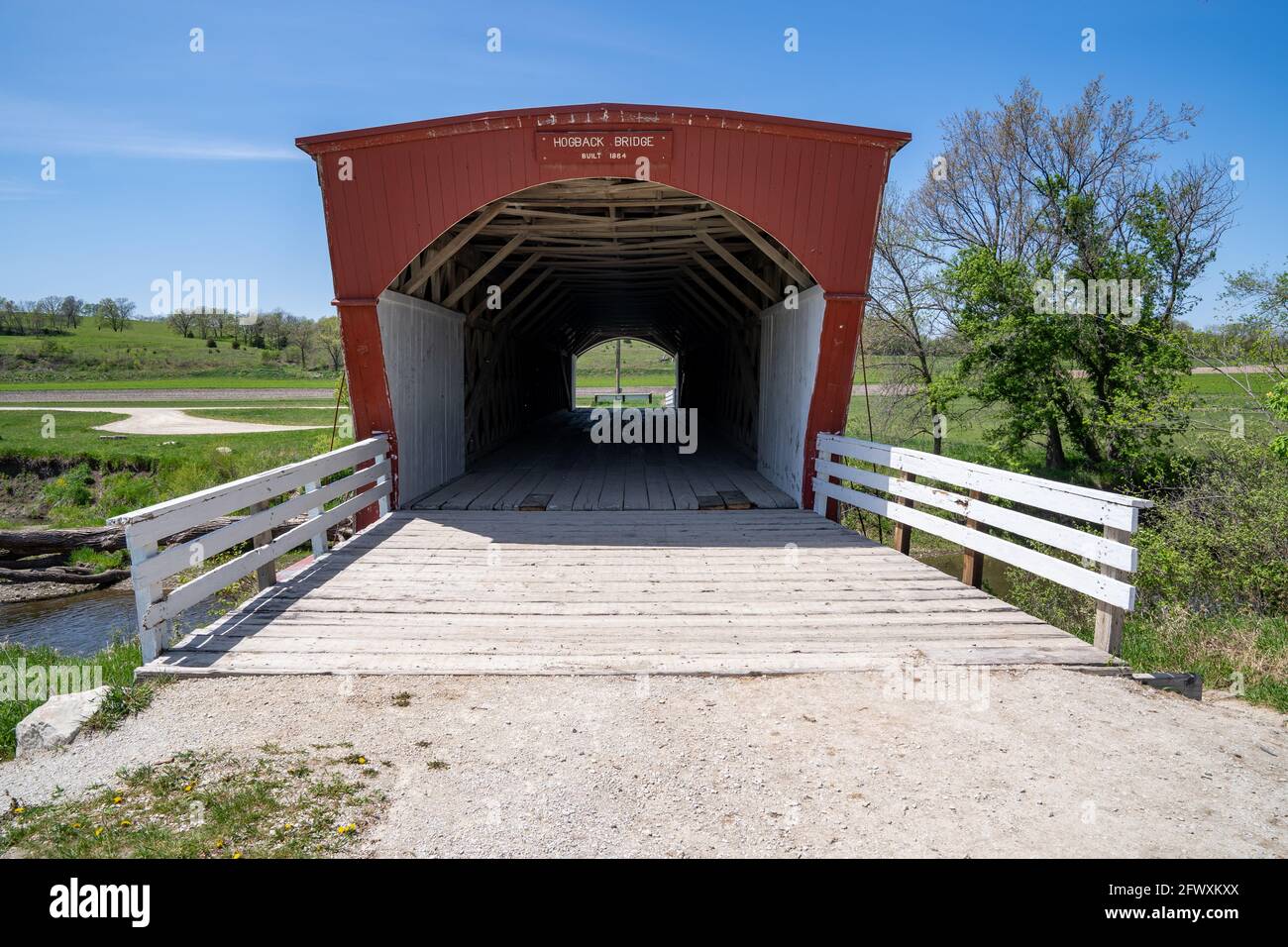 The Hogback covered bridge, in Winterset Iowa, part of the bridges of