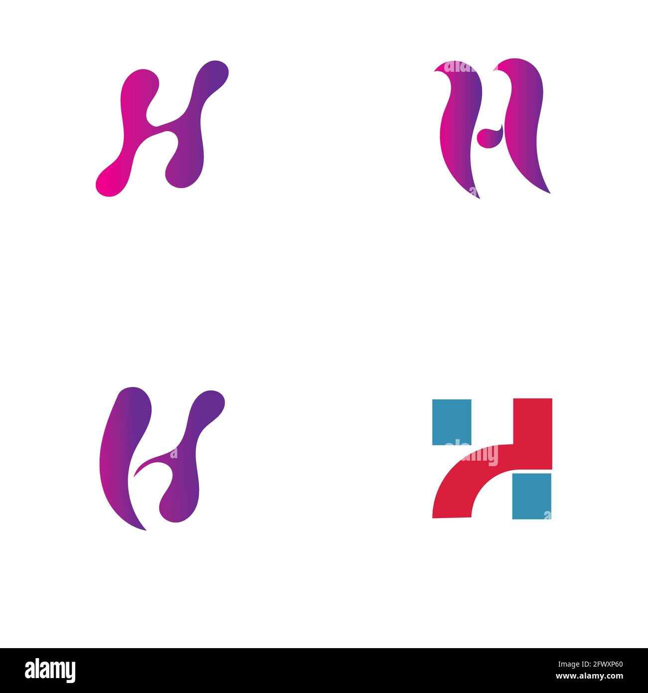 Letter H logo set icon vector design template Stock Vector