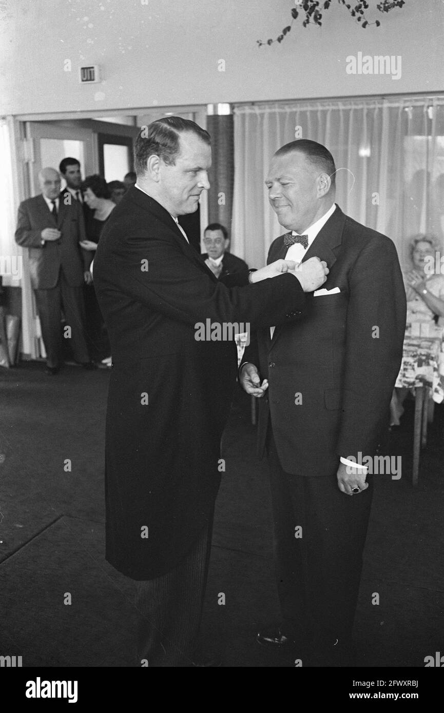Reception 50 years Royal Dutch Billiard Union. Jan Cothaar member of merit, September 17, 1961, receptions, The Netherlands, 20th century press agency Stock Photo