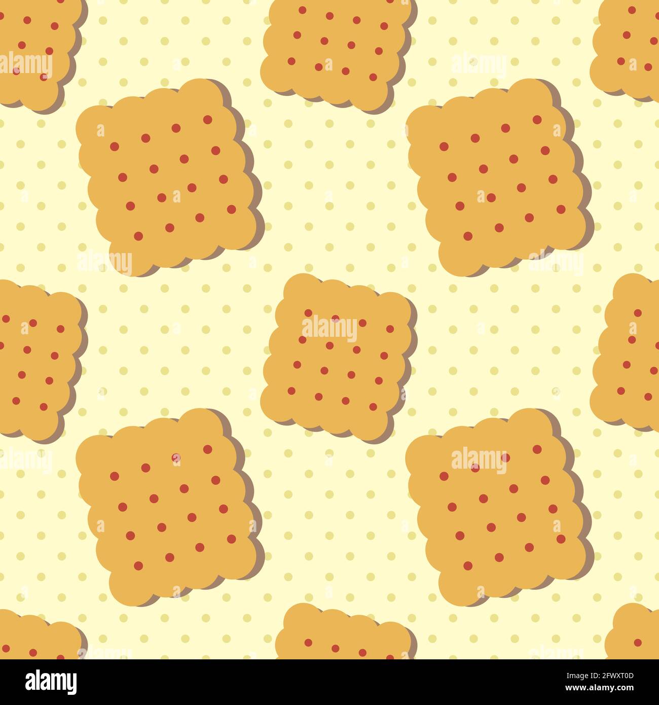 cracker biscuit seamless pattern vector illustration Stock Vector