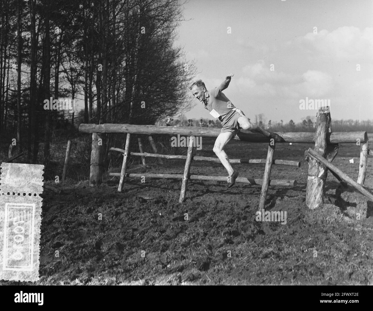 Athletics cross country Breda, second J. Adriaansen, March 6, 1955, ATLETICS, cross championships, The Netherlands, 20th century press agency photo, n Stock Photo