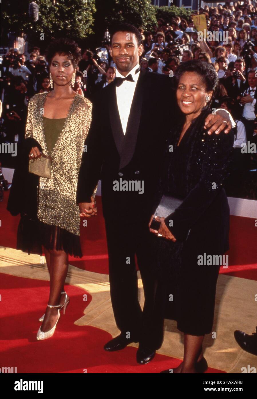 Denzel Washington With Wife Paulette Washington And Mother Lennis