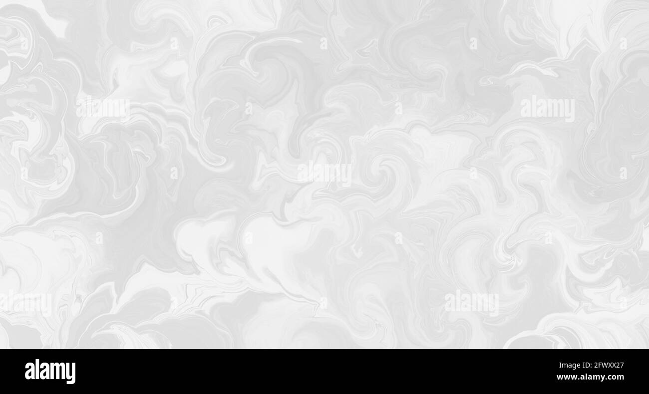 Abstract white background with marbled texture pattern in elegant fancy design, wavy swirls and curled marbled pattern in detailed painted white and g Stock Photo