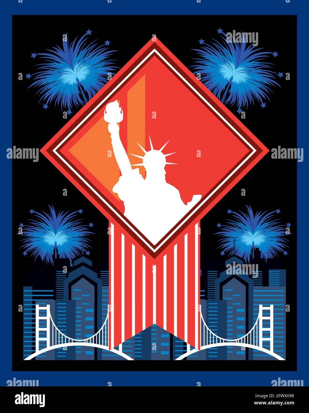 New york city fireworks Stock Vector Images - Alamy