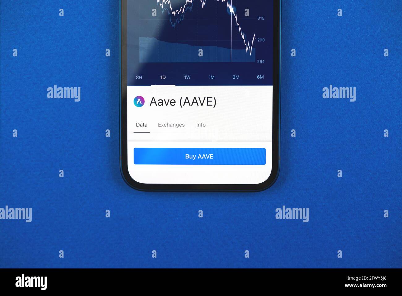 AAVE symbol. Trade with cryptocurrency, digital and virtual money, banking  with mobile phone concept. Business workspace, banner, table top view Stock  Photo - Alamy