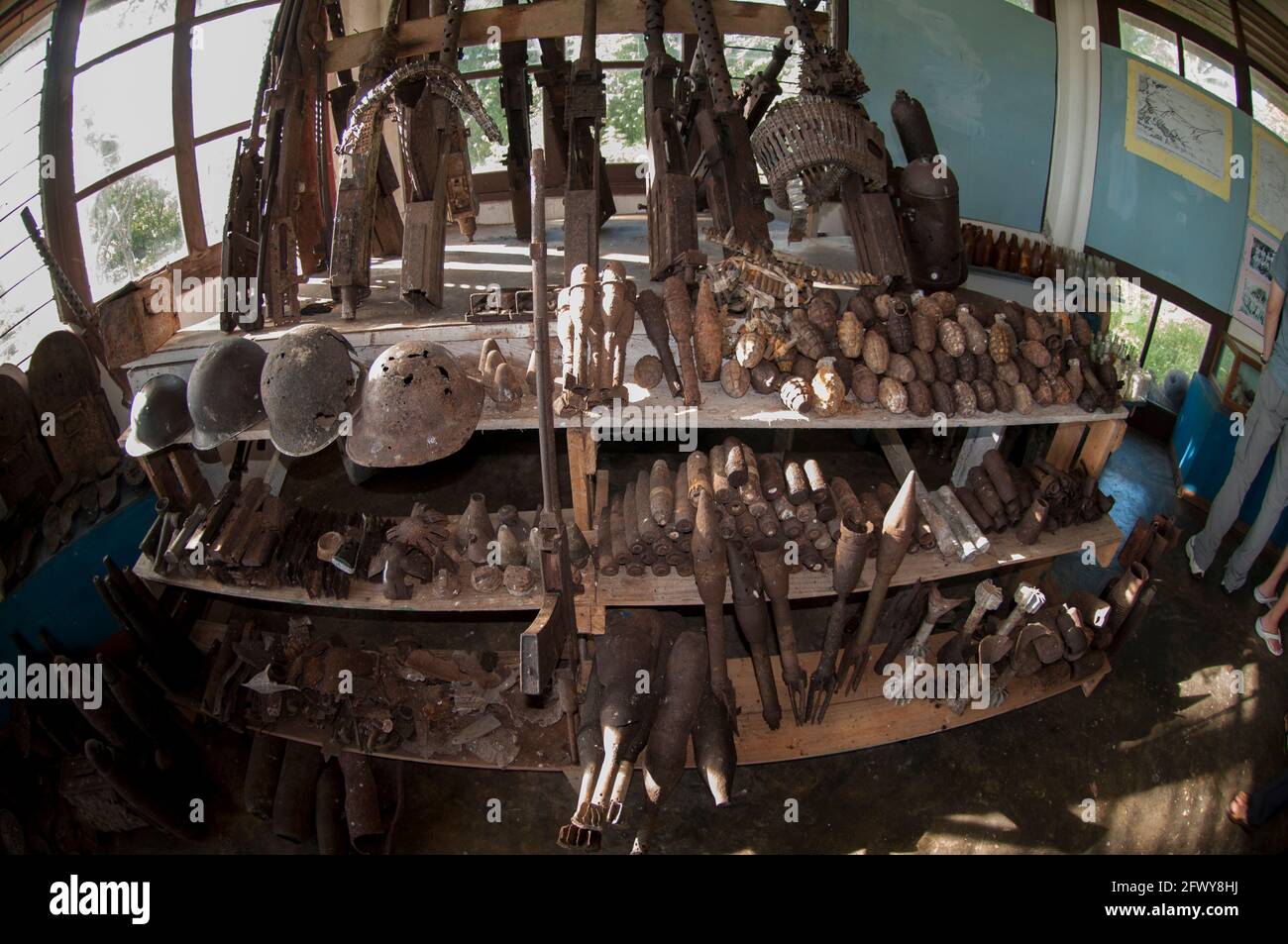 Japanese World War II firearms and ammunition, Gua Binsari where 5000 Japanese were killed, Biak, West Papua, Indonesia Stock Photo