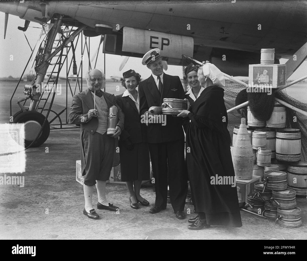 Old Ready and New Herring by KLM to South America, 6 July 1951, Herring, The Netherlands, 20th century press agency photo, news to remember, documenta Stock Photo