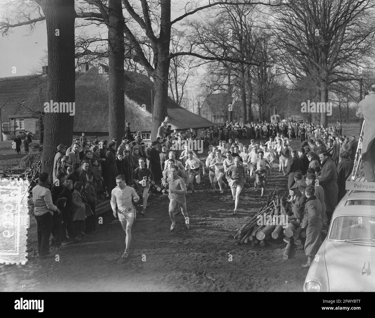 Athletics field run Breda, second J. Adriaansen, 6 March 1955, ATLETICS, Cross Country Championships, The Netherlands, 20th century press agency photo Stock Photo