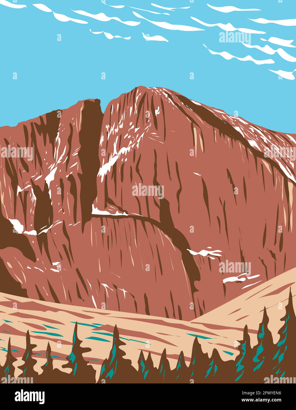 Rocky mountain national park longs peak Stock Vector Images Alamy