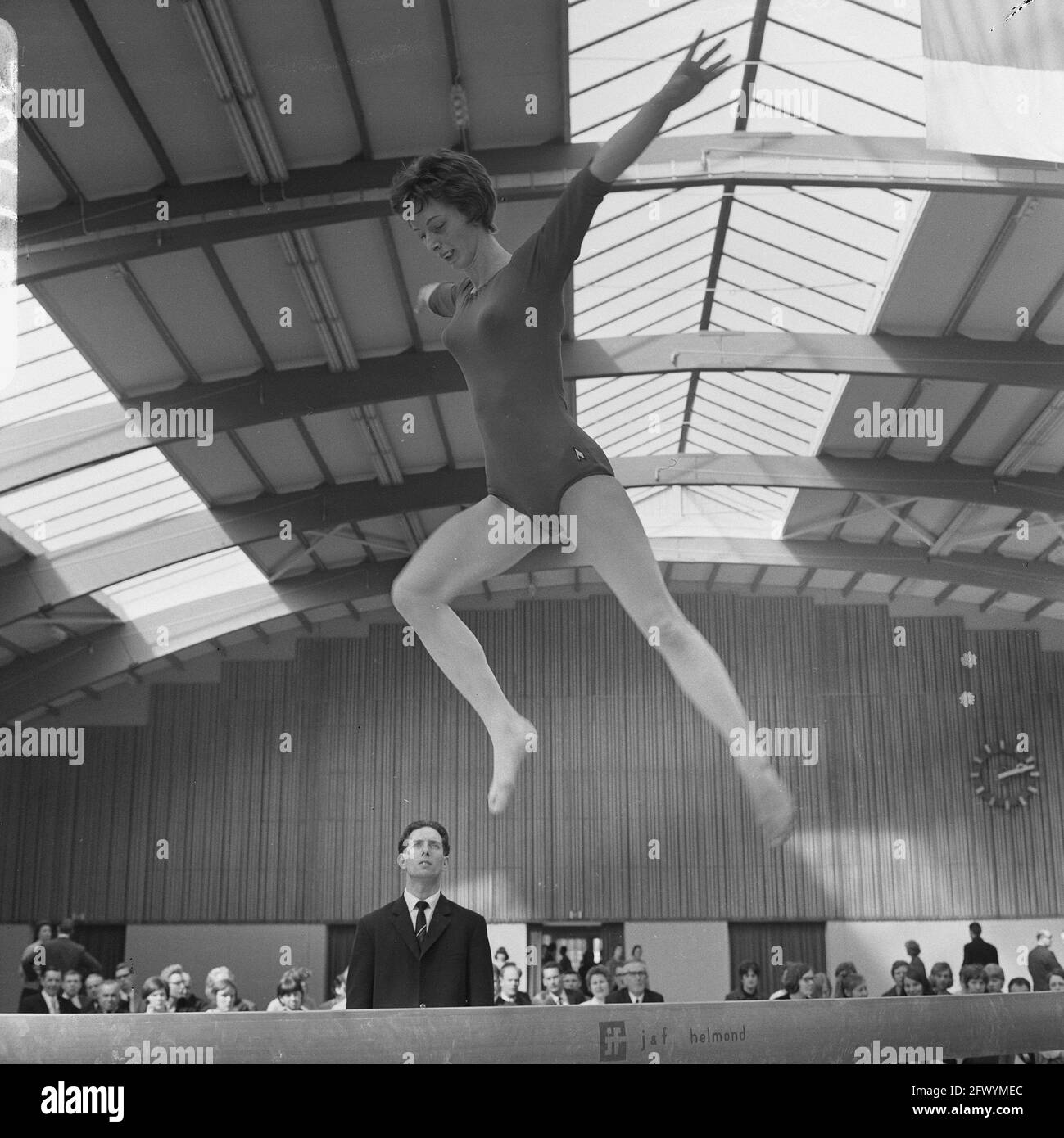 Ria Rietveld gymnastics champion, April 3, 1966, balance beams