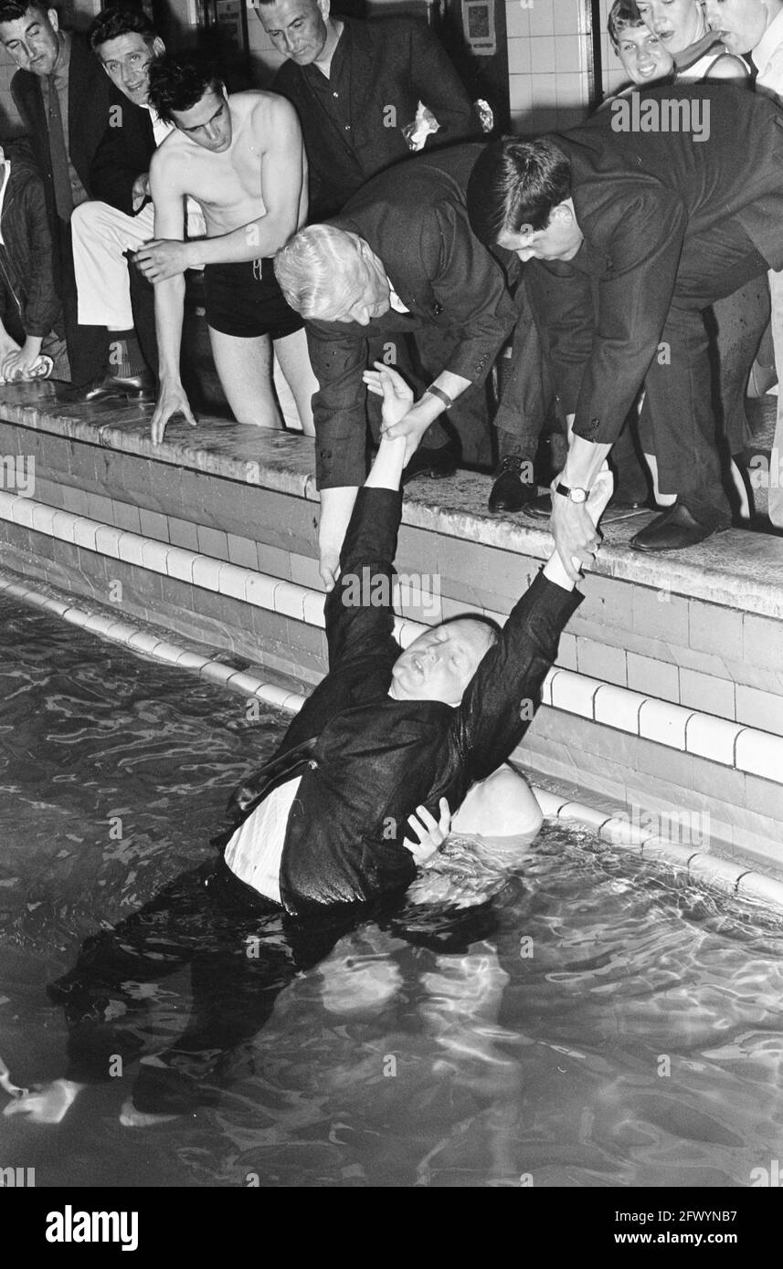 Water lessons, rescue swimming, May 2, 1966, DRIVING CLASSES, SWIMMING, The Netherlands, 20th century press agency photo, news to remember, documentary, historic photography 1945-1990, visual stories, human history of the Twentieth Century, capturing moments in time Stock Photo