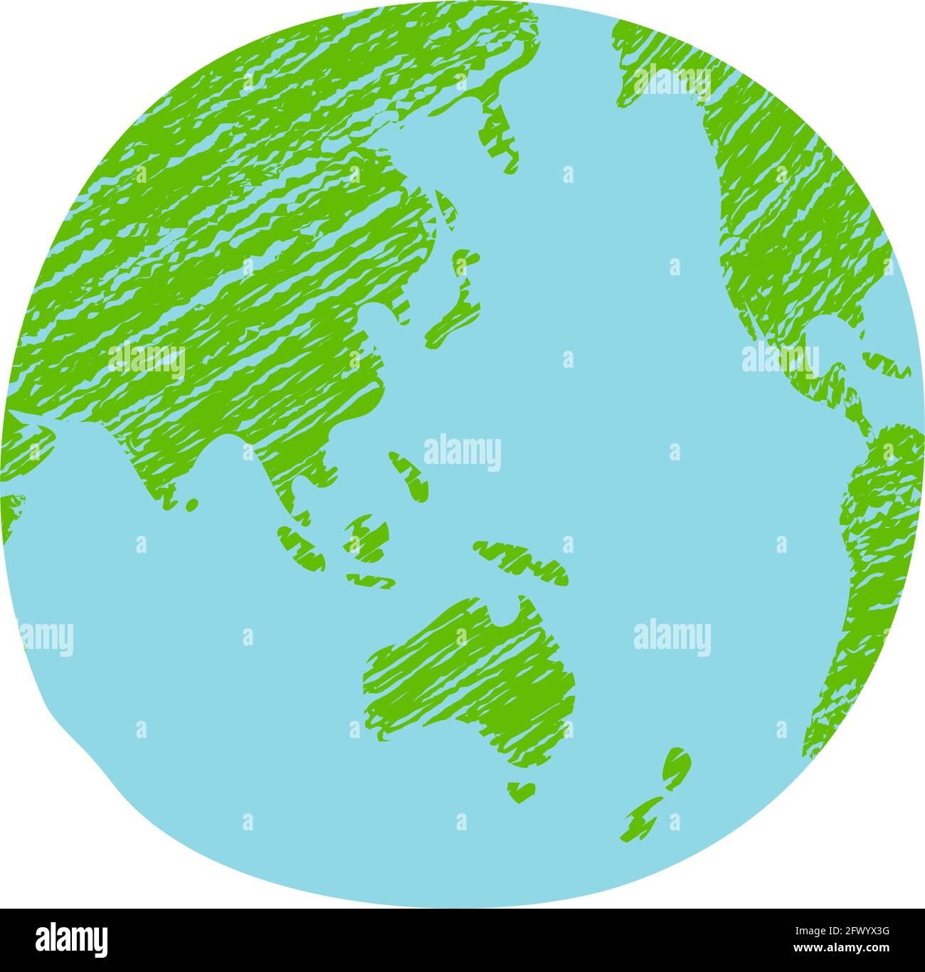 Chalked vector grunge earth (world map, globe)  illustration Stock Vector