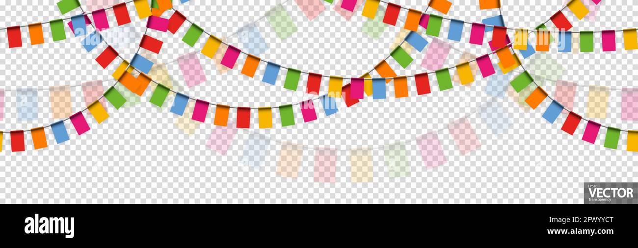 EPS 10 vector illustration of seamless colored happy garlands on ...