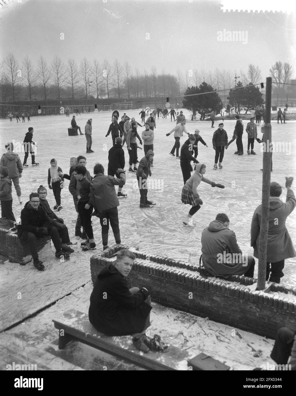 Skating joy at the Kralingen ice rink in Rotterdam, January 18, 1961