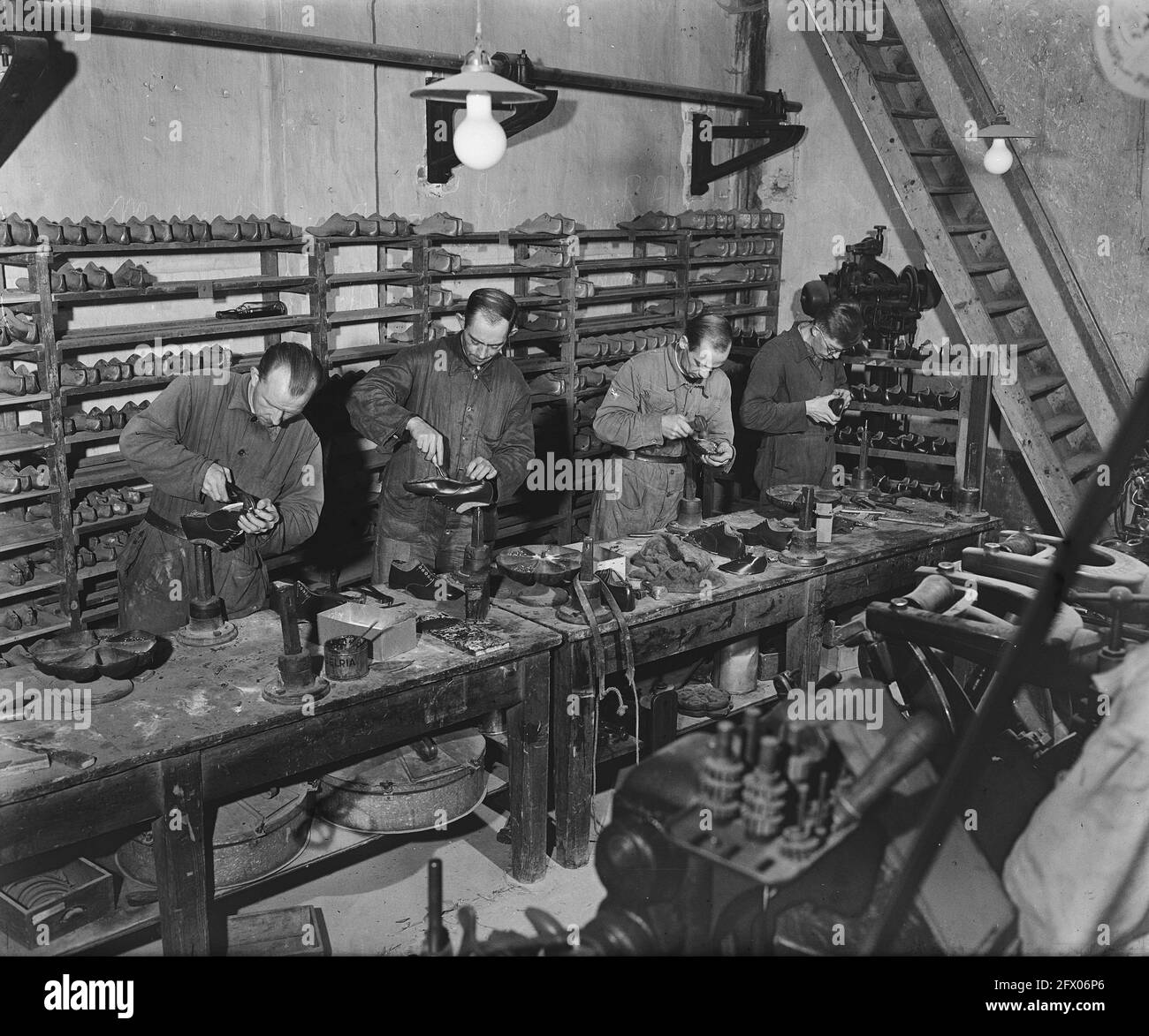 Shoe industry, November 12, 1945, factories, industry, shoes, The