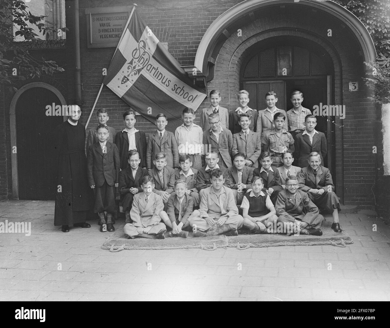 School Servaes Noutstraat Saint Martinus School, July 6, 1949, SCHOOL, The Netherlands, 20th century press agency photo, news to remember, documentary, historic photography 1945-1990, visual stories, human history of the Twentieth Century, capturing moments in time Stock Photo