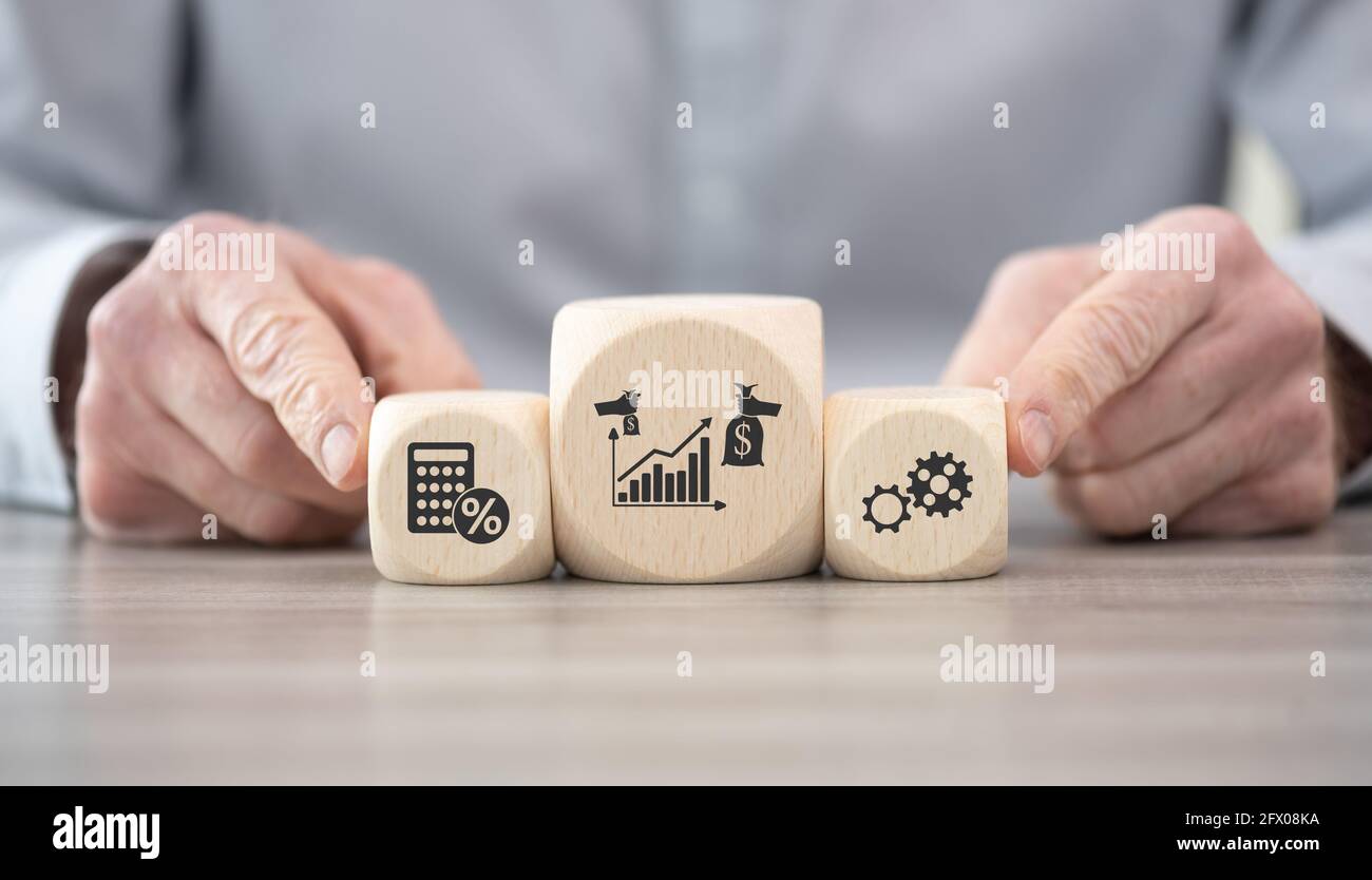 Wooden blocks with symbol of roi concept Stock Photo - Alamy