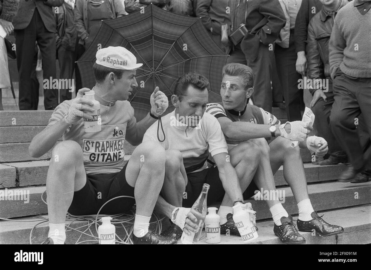 Seamus Elliott, Jean Stablinski and Jacques Anquetil, Tour de France 1963, The Netherlands, 20th century press agency photo, news to remember, documentary, historic photography 1945-1990, visual stories, human history of the Twentieth Century, capturing moments in time Stock Photo
