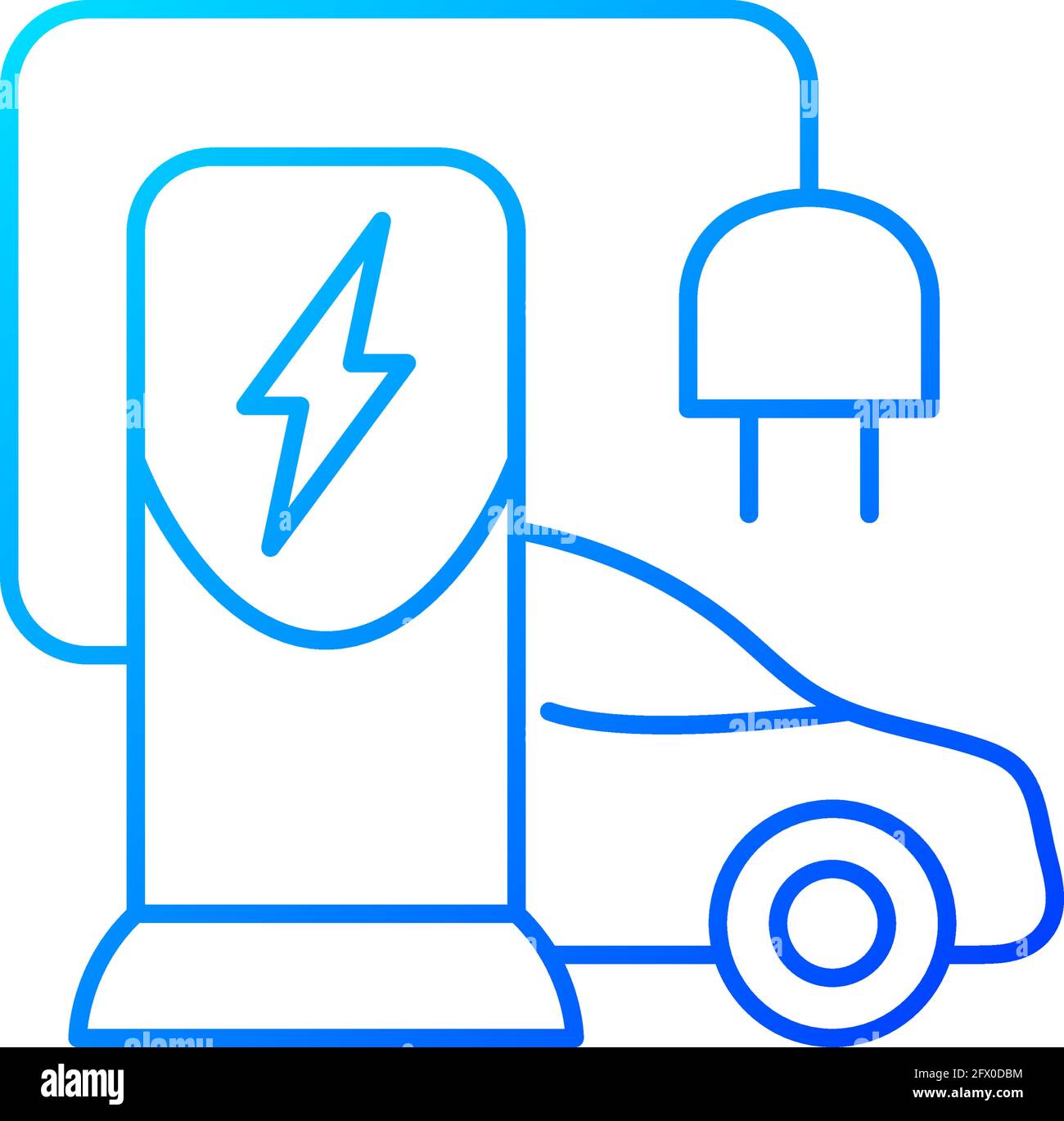 EV charging station gradient linear vector icon Stock Vector