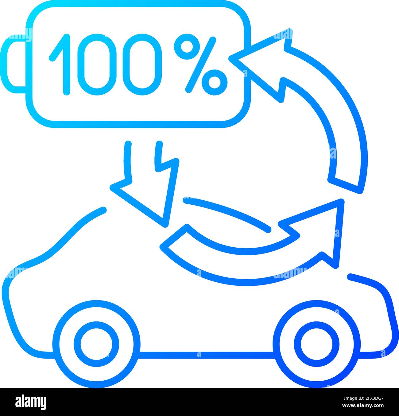 Top up charging gradient linear vector icon Stock Vector