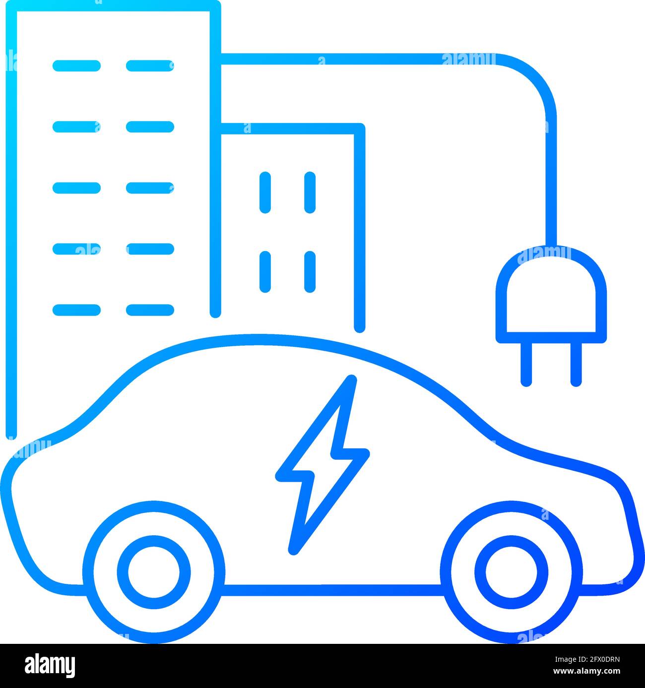 Charging at work gradient linear vector icon Stock Vector