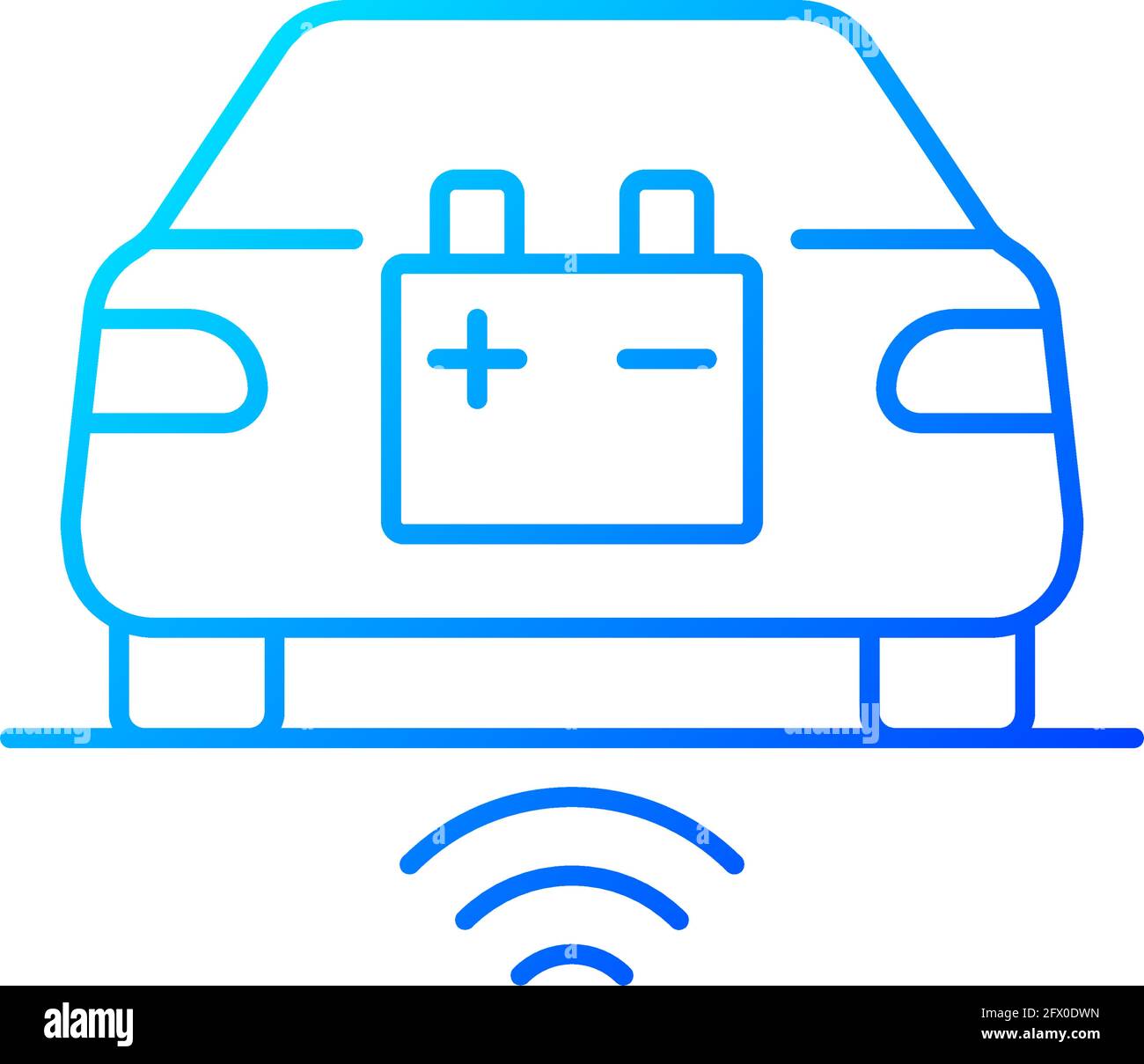 Wireless EV charging gradient linear vector icon Stock Vector