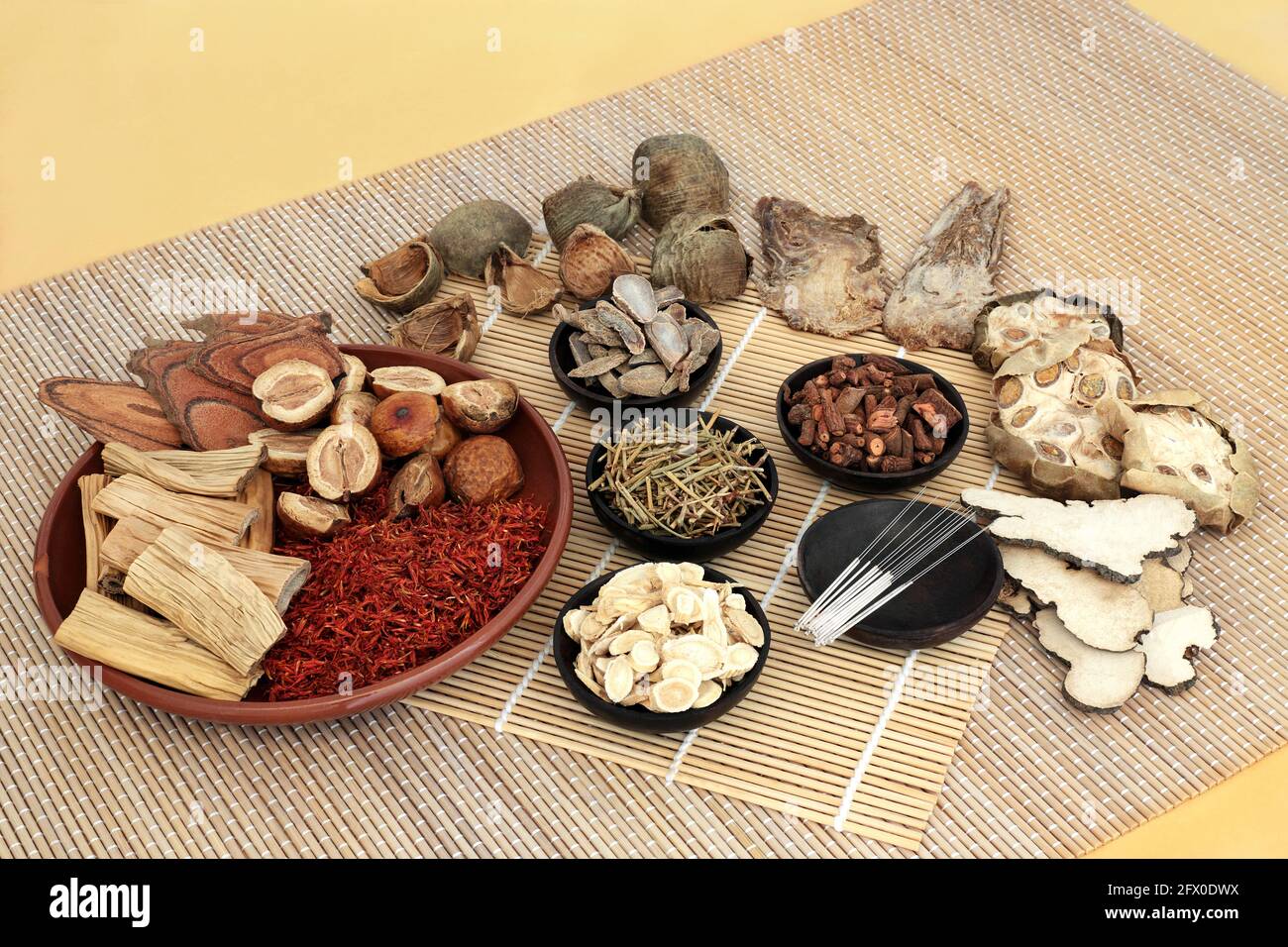 Chinese herbal medicine with dried herbs & spice with acupuncture