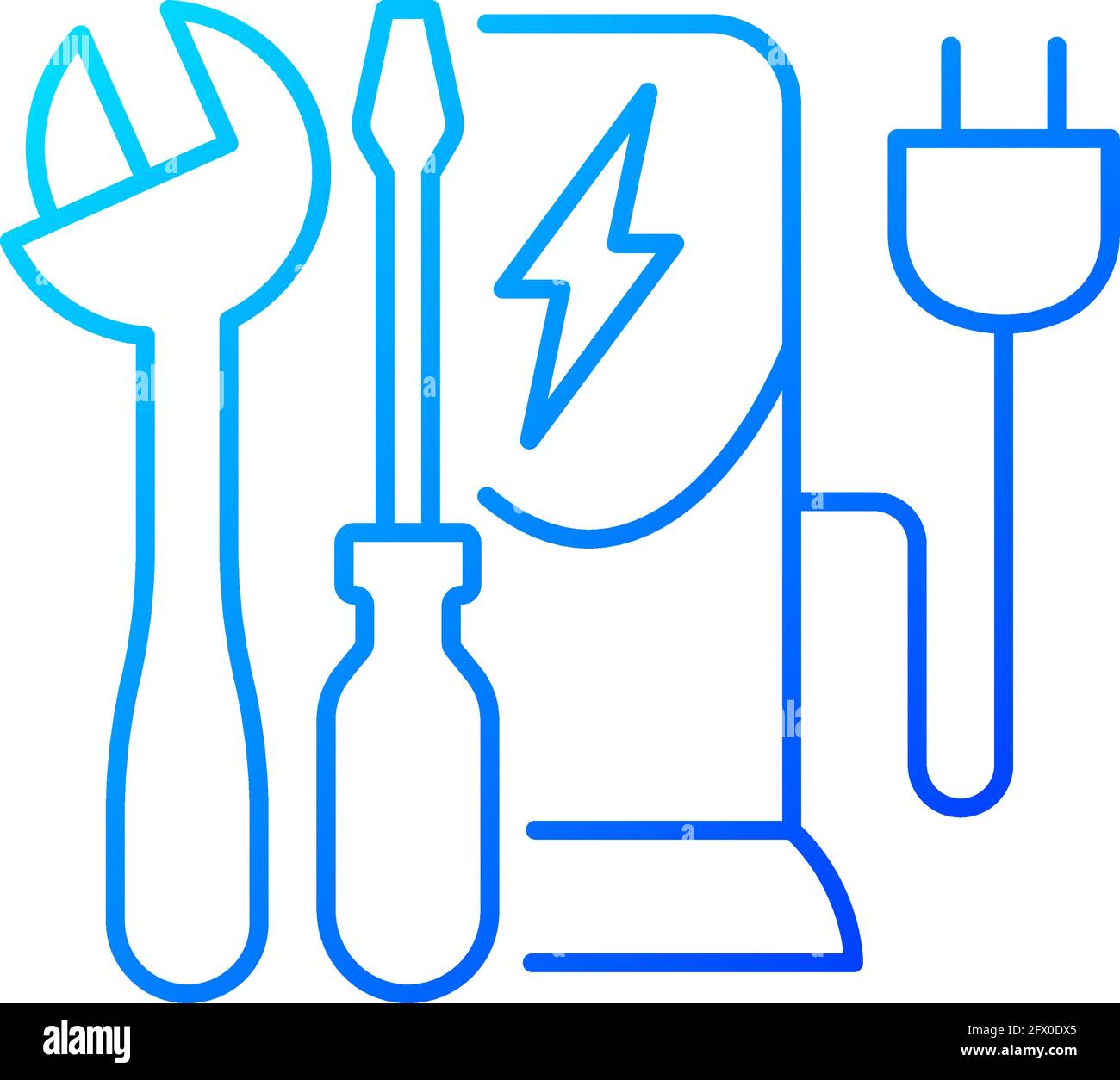 Charging station maintenance gradient linear vector icon Stock Vector