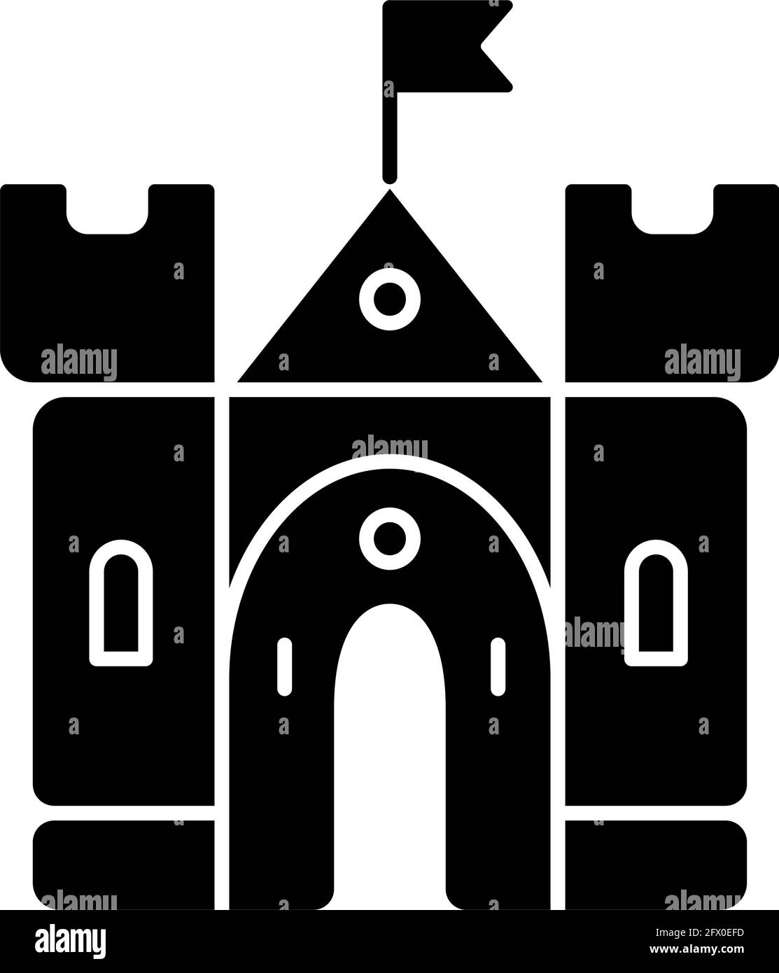 Medieval castle black glyph icon Stock Vector Image & Art - Alamy