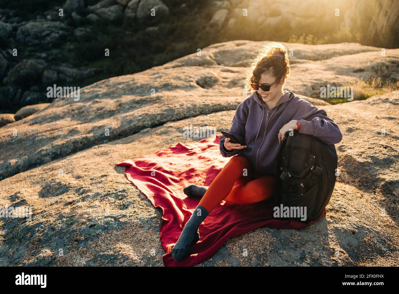 Female hiker using trekking hi-res stock photography and images - Alamy