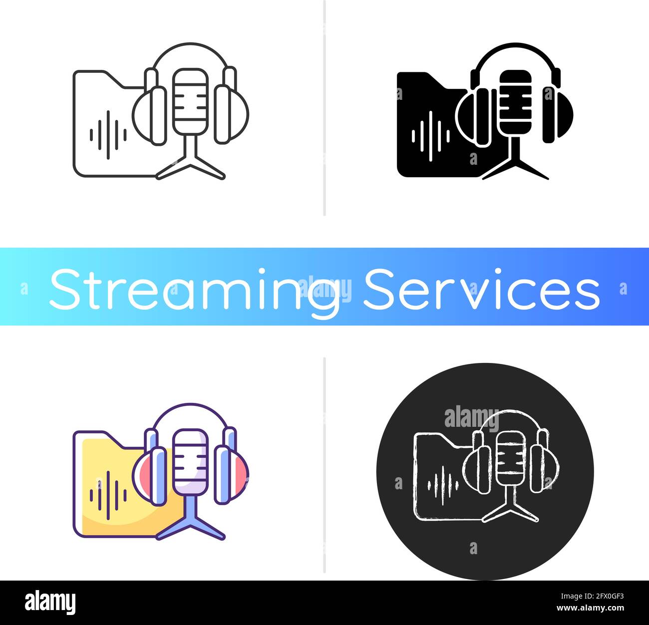 Podcasts library icon Stock Vector