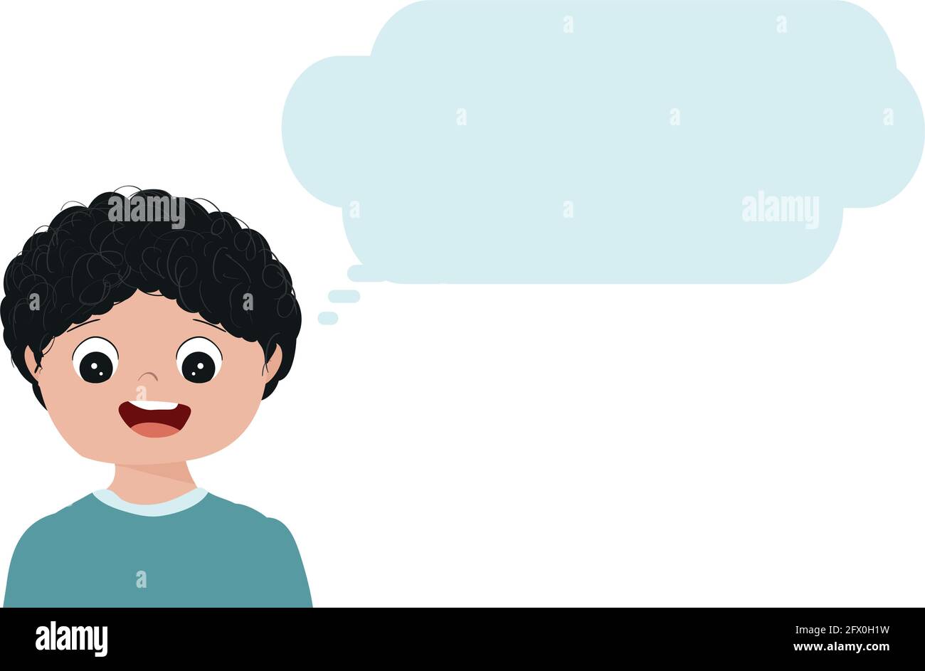VEctor cartoon style kid, comics speak bubbles with empty space for text. Stock Vector