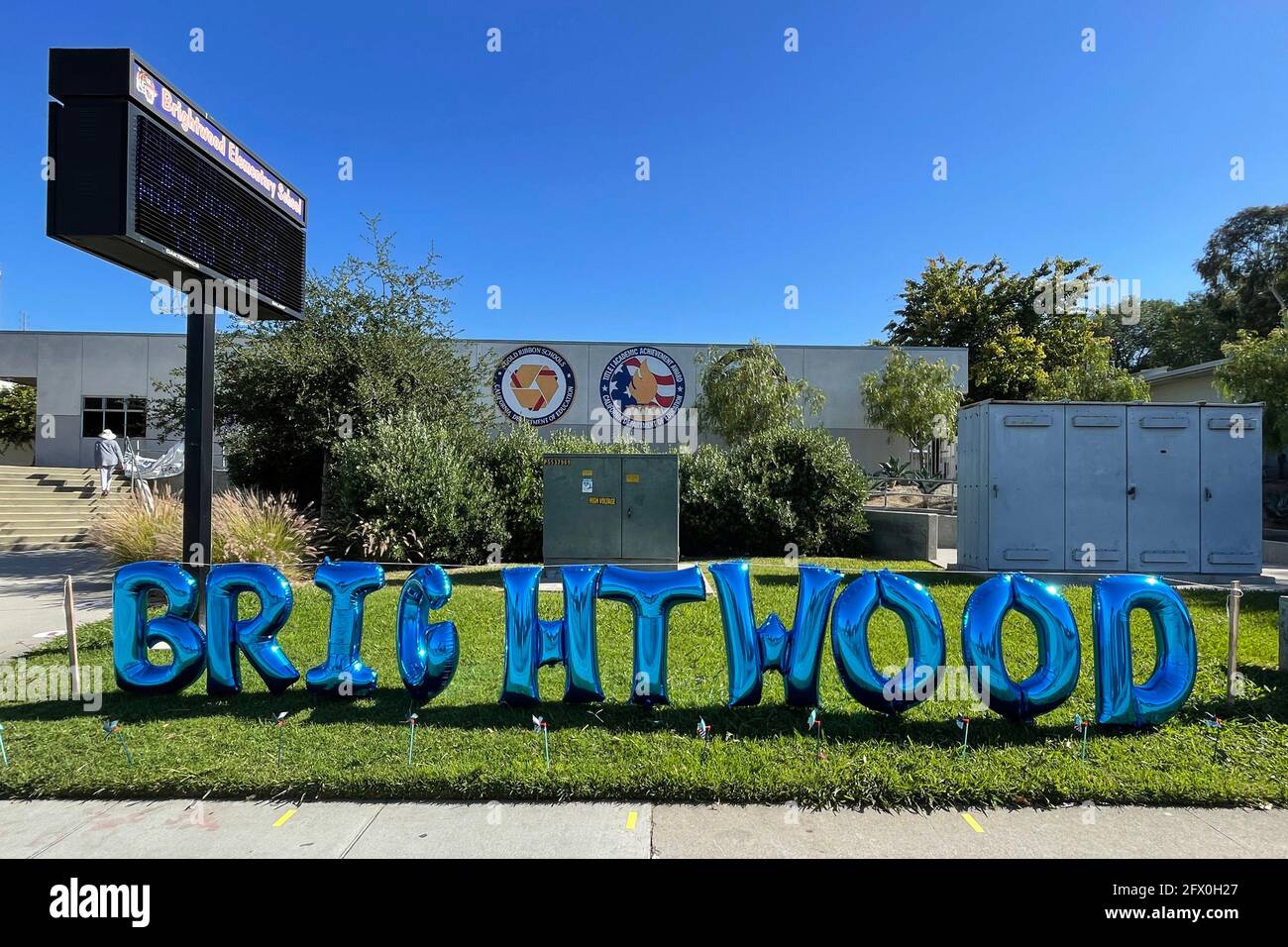 Brightwood Elementary School is seen, Monday, May 21, 2021, in Monterey Park, Calif. Stock Photo