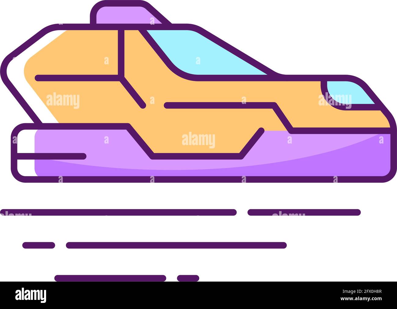 Flying car RGB color icon Stock Vector