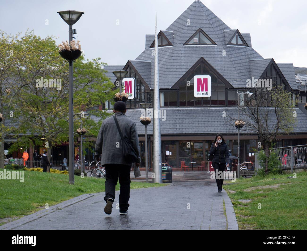 Path leading to The Mall shopping area in Walthamstow, London Stock