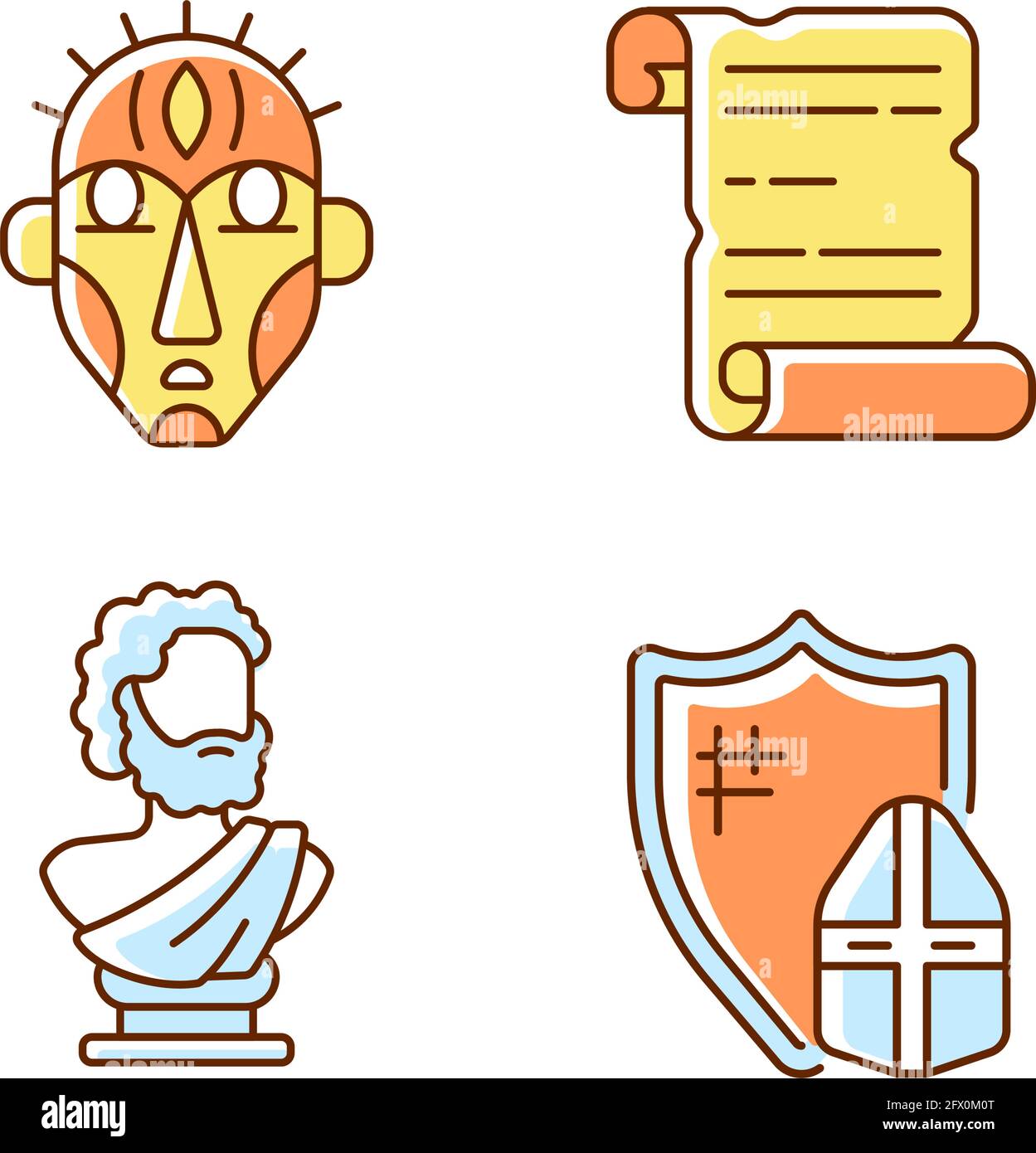 Exploring ancient lives RGB color icons set Stock Vector Image & Art ...